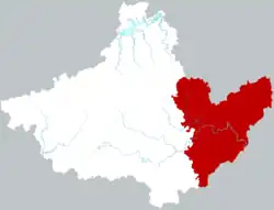 黄山市中の歙県の位置