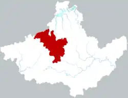 黄山市中の黟県の位置