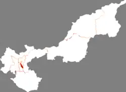 ジャムス市中の前進区の位置