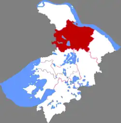 蘇州市中の常熟市の位置