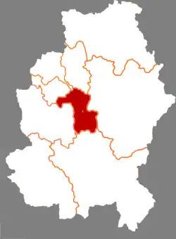 吉林市中の豊満区の位置