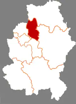 吉林市中の竜潭区の位置