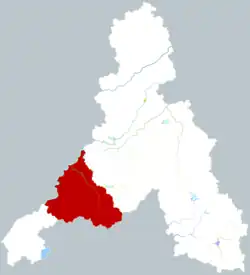 済南市中の長清区の位置