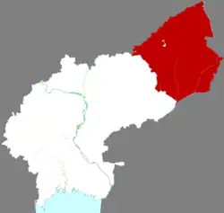 錦州市中の黒山県の位置