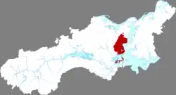 九江市中の廬山市の位置