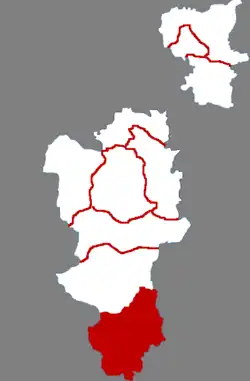 廊坊市中の大城県の位置