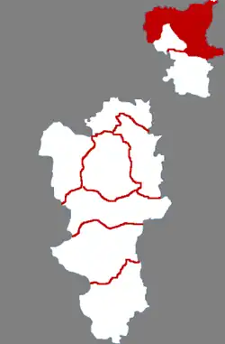 廊坊市中の三河市の位置