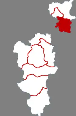 廊坊市中の香河県の位置