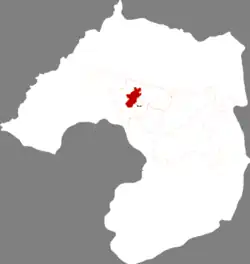 遼陽市中の白塔区の位置