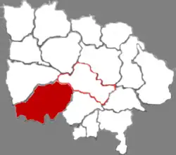 臨汾市中の郷寧県の位置