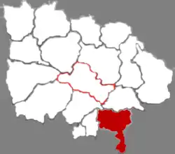 臨汾市中の翼城県の位置