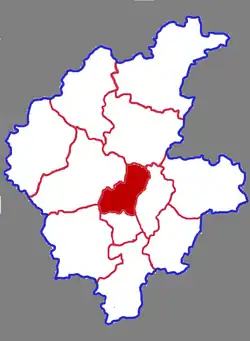 臨沂市中の蘭山区の位置