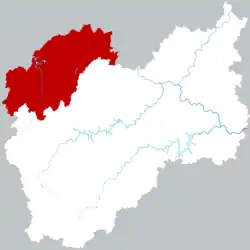 麗水市中の遂昌県の位置