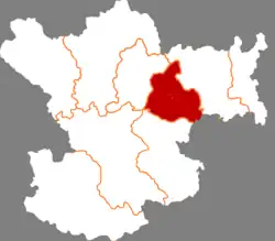 隴南市中の成県の位置