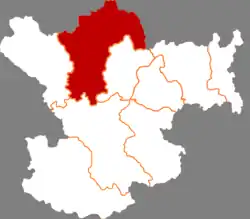 隴南市中の礼県の位置