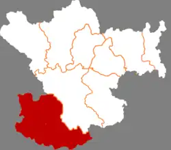 隴南市中の文県の位置