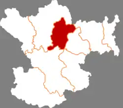 隴南市中の西和県の位置