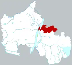 馬鞍山市中の花山区の位置