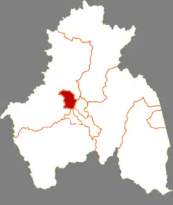 牡丹江市中の愛民区の位置