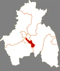牡丹江市中の東安区の位置