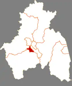 牡丹江市中の西安区の位置
