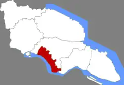 南通市中の崇川区の位置