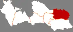 平涼市中の涇川県の位置