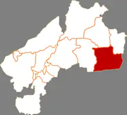 斉斉哈爾市中の拝泉県の位置