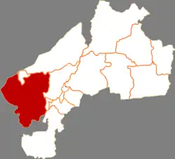 斉斉哈爾市中の竜江県の位置