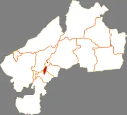 斉斉哈爾市中の竜沙区の位置