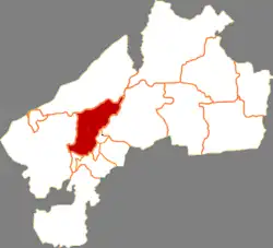 チチハル市中の梅里斯達斡爾族区の位置