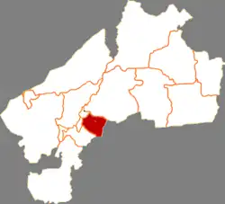 斉斉哈爾市中の鉄鋒区の位置