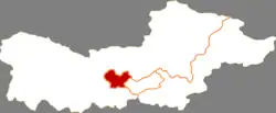 七台河市中の桃山区の位置