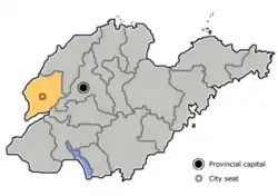 山東省中の聊城市の位置