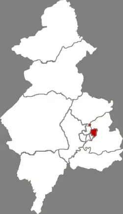 瀋陽市中の大東区の位置