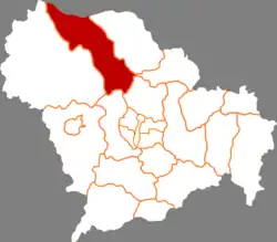 石家荘市中の霊寿県の位置