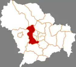 石家荘市中の鹿泉区の位置