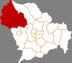 石家荘市中の平山県の位置