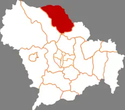 石家荘市中の行唐県の位置