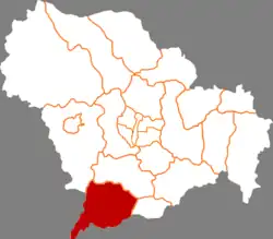 石家荘市中の賛皇県の位置