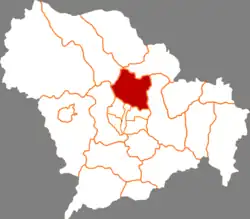 石家荘市中の正定県の位置