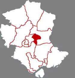 唐山市中の古冶区の位置