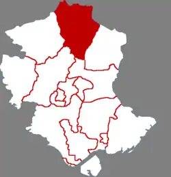 唐山市中の遷西県の位置