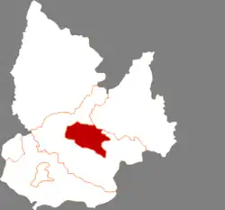 鉄嶺市中の清河区の位置