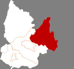 鉄嶺市中の西豊県の位置