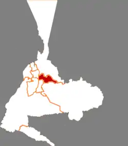 ウルムチ市の中の水磨溝区の位置