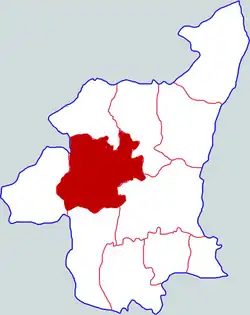 渭南市中の蒲城県の位置