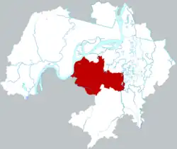 蕪湖市中の繁昌区の位置