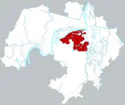 蕪湖市中の三山区の位置