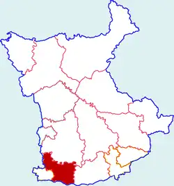 咸陽市中の武功県の位置